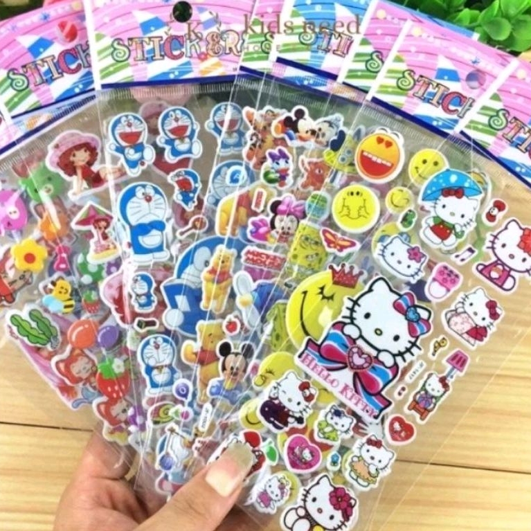 

stiker timbul bening / stiker mainan random 20 pcs