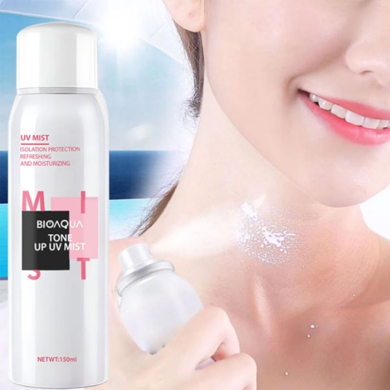 Bioaqua Tone Up UV Mist Whitening Sunscreen Spray Melindungi Wajah &amp; Badan Dari Sinar UVA &amp; UVB