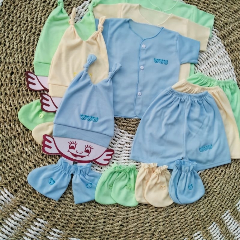 ISI 15 Pcs Set Baju Bayi Baru Lahir Baju Celana Bayi Newborn Pendek Seri Muda