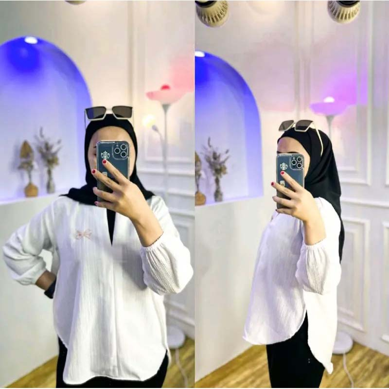 Kemeja Blouse Wanita Oversize Livia Blouse Lady Crush Korean Style