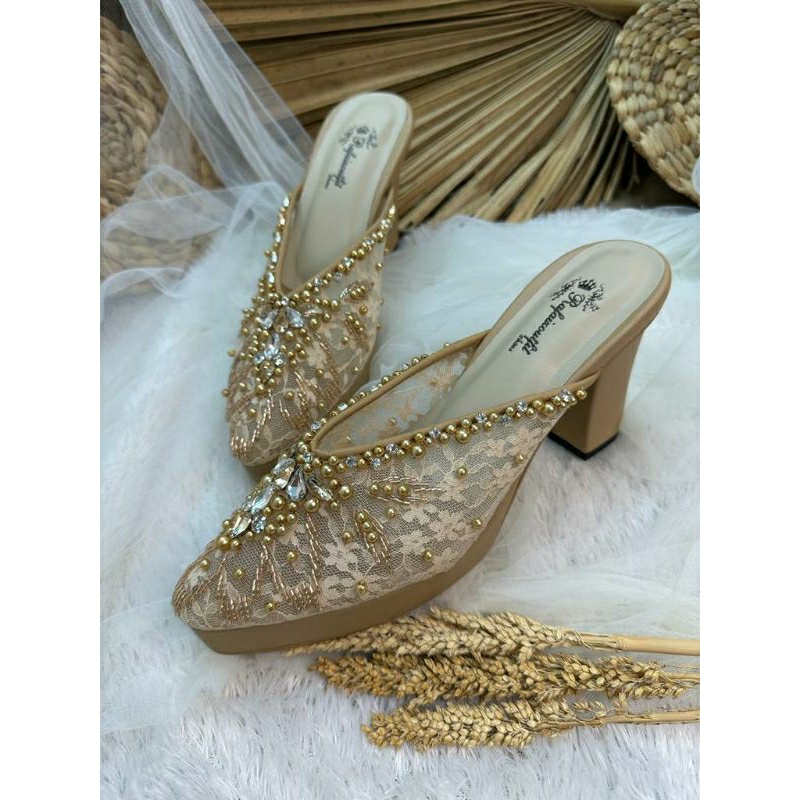 Sepatu wedding pesta Cantik Alena nude 9cm tahu