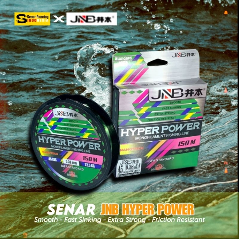 Senar Pancing JNB Hyper Power Nylon 150M - Senar Pancing Monofilament Seuper Kuat, Super Lentur
