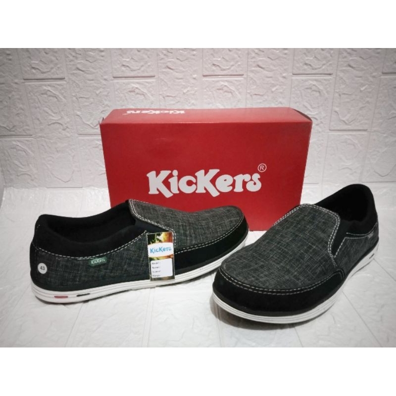 Sepatu Casual Pria Sepatu Slip On Bahan Levis Kickers Santai Kerja Kantor Size 39-43