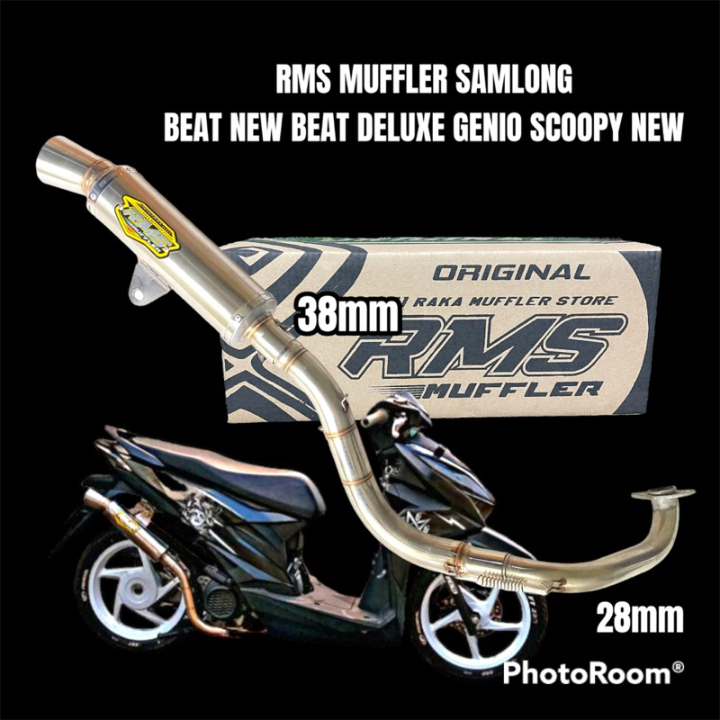 knalpot rms samlong beat new beat deluxe beat street new scoopy new genio sarangan full setengah dan