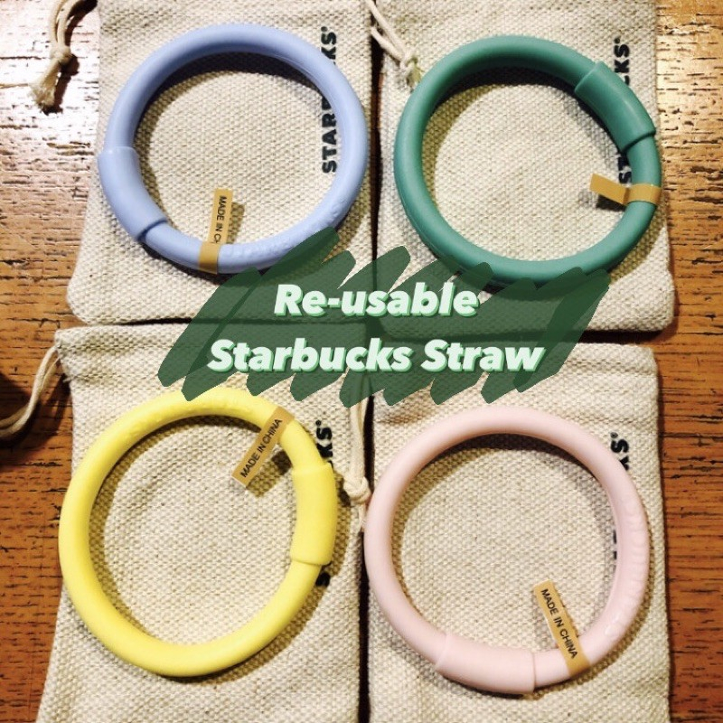 Starbucks Reusable Flexible Colorful Straw