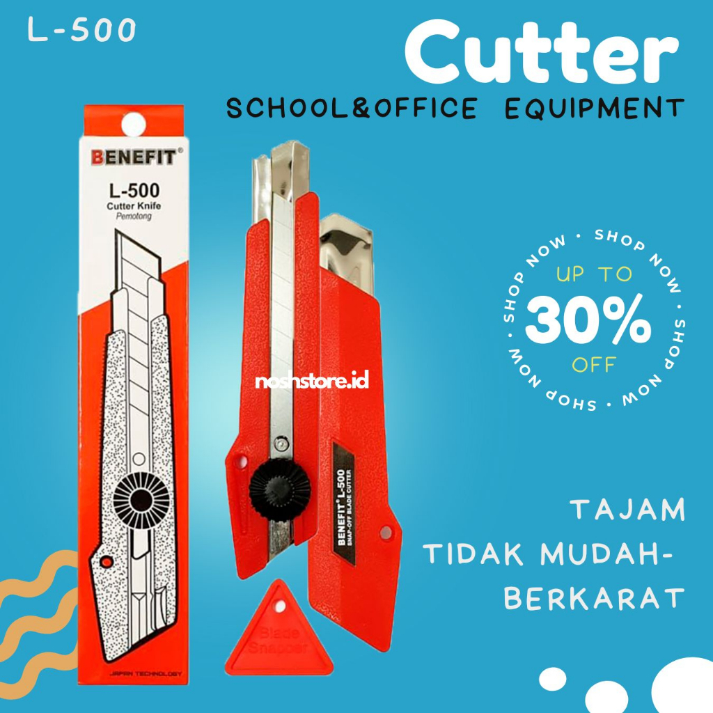 

L500 PISAU CUTTER BENEFIT ANGAT AMAT TAJAM DAN PEGANGAN ENAK / Cutter Besar L-500 - Alat Bantu Potong Silet Tajam