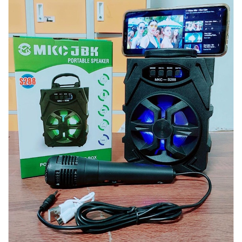 Speaker Bluetooth MKC JBK S288 + Mic Karaoke