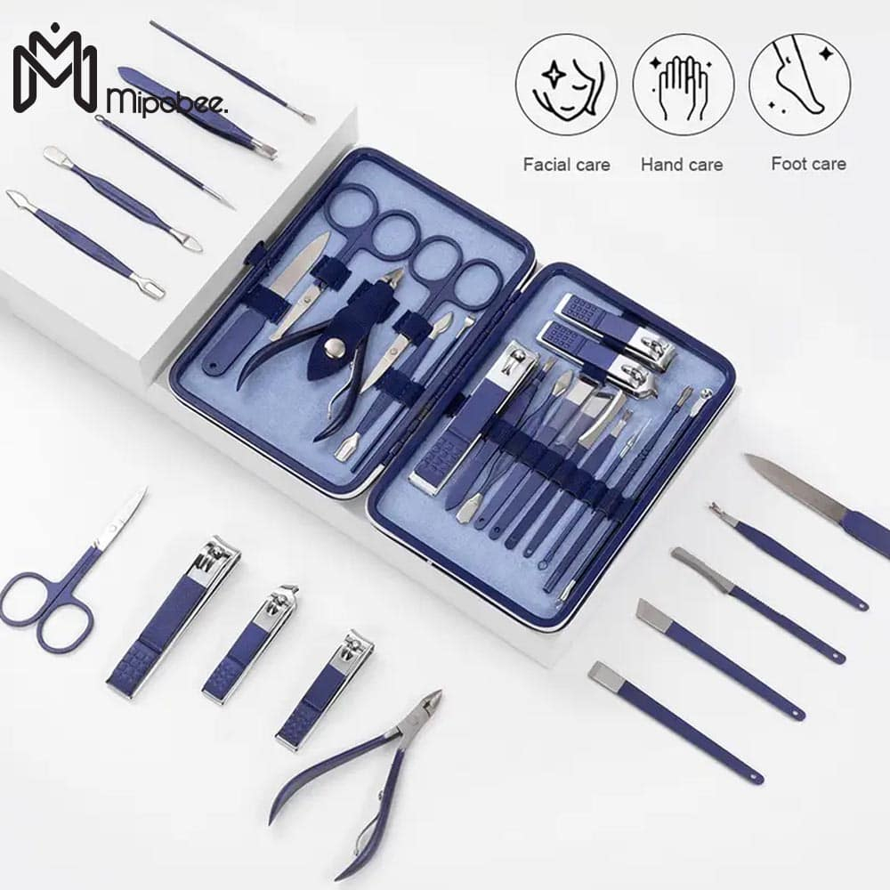 Set Gunting Kuku Perawatan Kecantikan Manicure Padicure - 18Pcs Blue