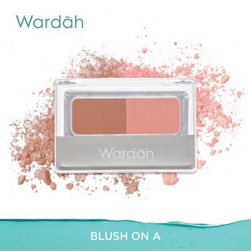 WARDAH Blush On Indonesia / 4g / 2 Warna Pigmented Intense Natural / Pewarna Perona Pipi Blushon Blusher Blushing / Microcoated Particle / Tahan Lama Long Lasting Pigmented Glowing / Aplicator Mirror / Shade A B C D / Cosmetic Makeup Face Make Up Series