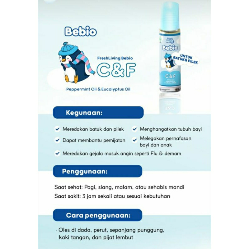 Bebio essential oil for baby 9ml CF /Tummy fungsi sama spt Cessa, freshcare baby