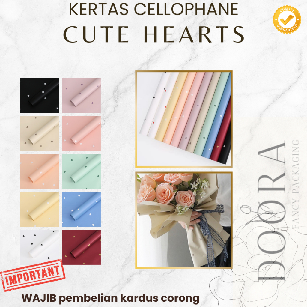 

Kertas Cellophane Buket Bunga Cute Heart [20lembar]