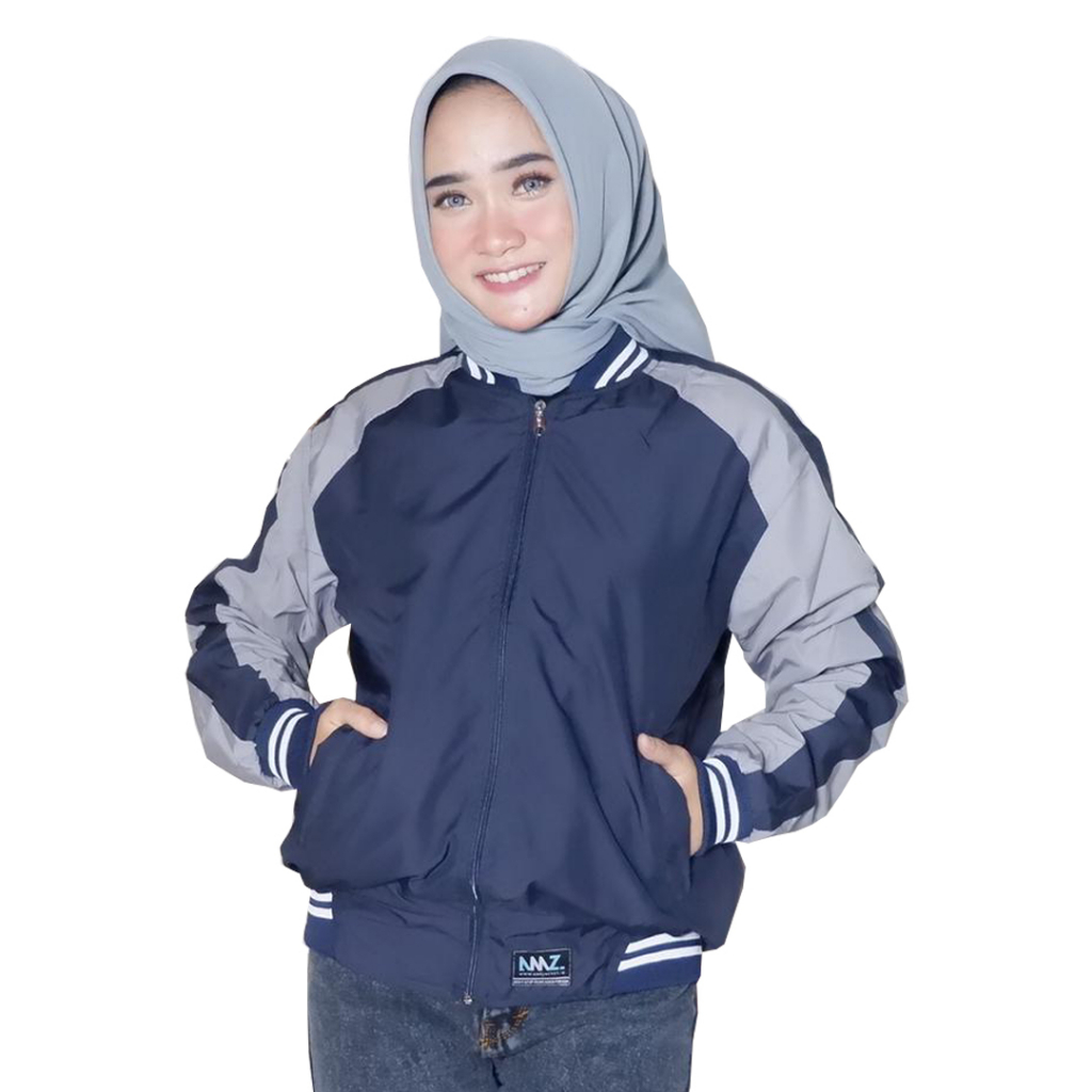 Justrue Jaket Bomber Wanita Bolak Balik JKJ Navy