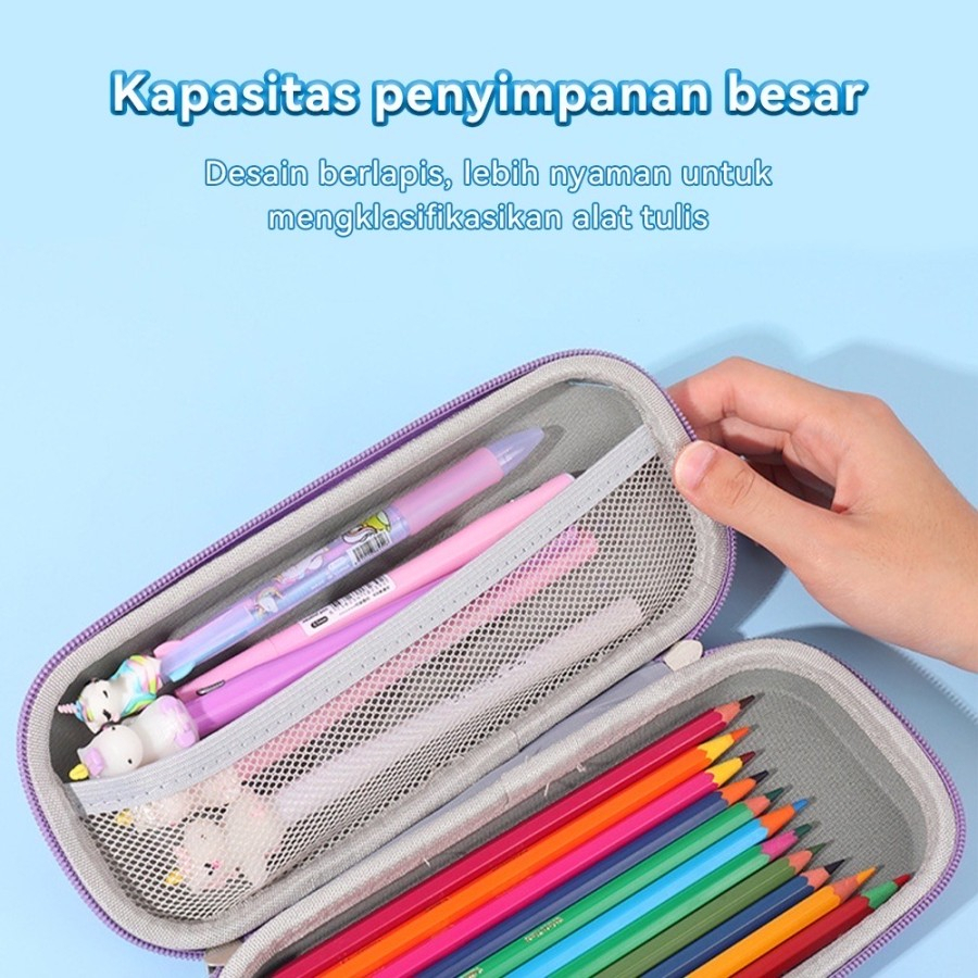 TEMPAT PENSIL 3D ANAK SEKOLAH KARAKTER PEN PENCIL CASE 3D TIMBUL BAHAN EVA ANTI AIR