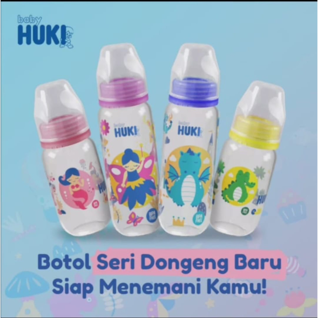 BABY HUKI Baby Bottle Animal Spongebob Series 60 mL 120 mL 240 mL | botol dot minum susu bayi HALAL