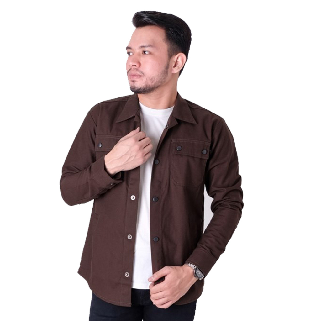 Justrue Jaket Semi Parka Pria Cokelat