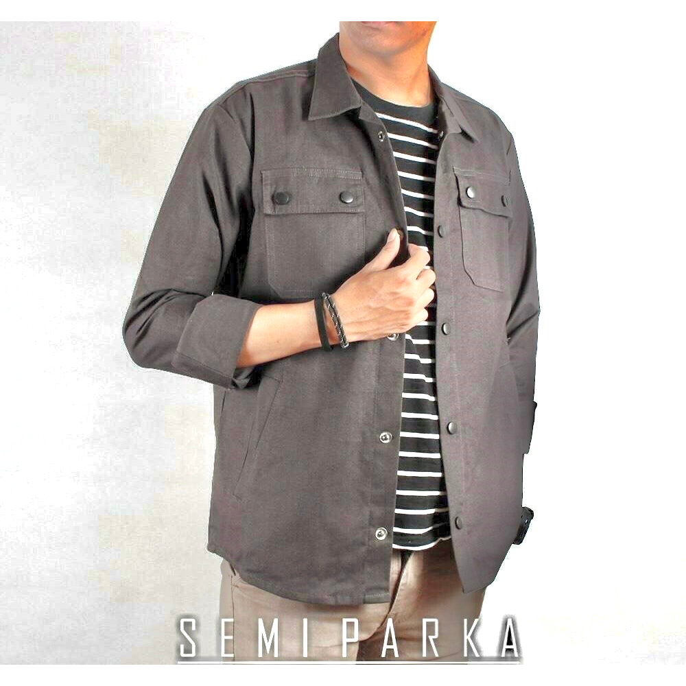 Justrue Jaket Semi Parka Pria Abu