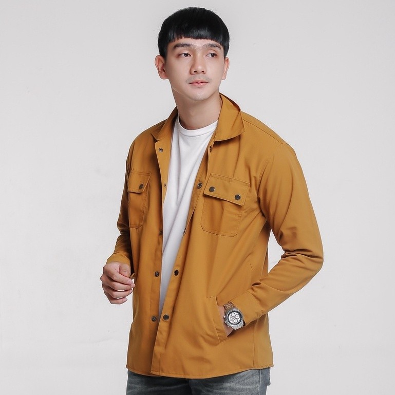 Justrue Jaket Semi Parka Pria Caramel