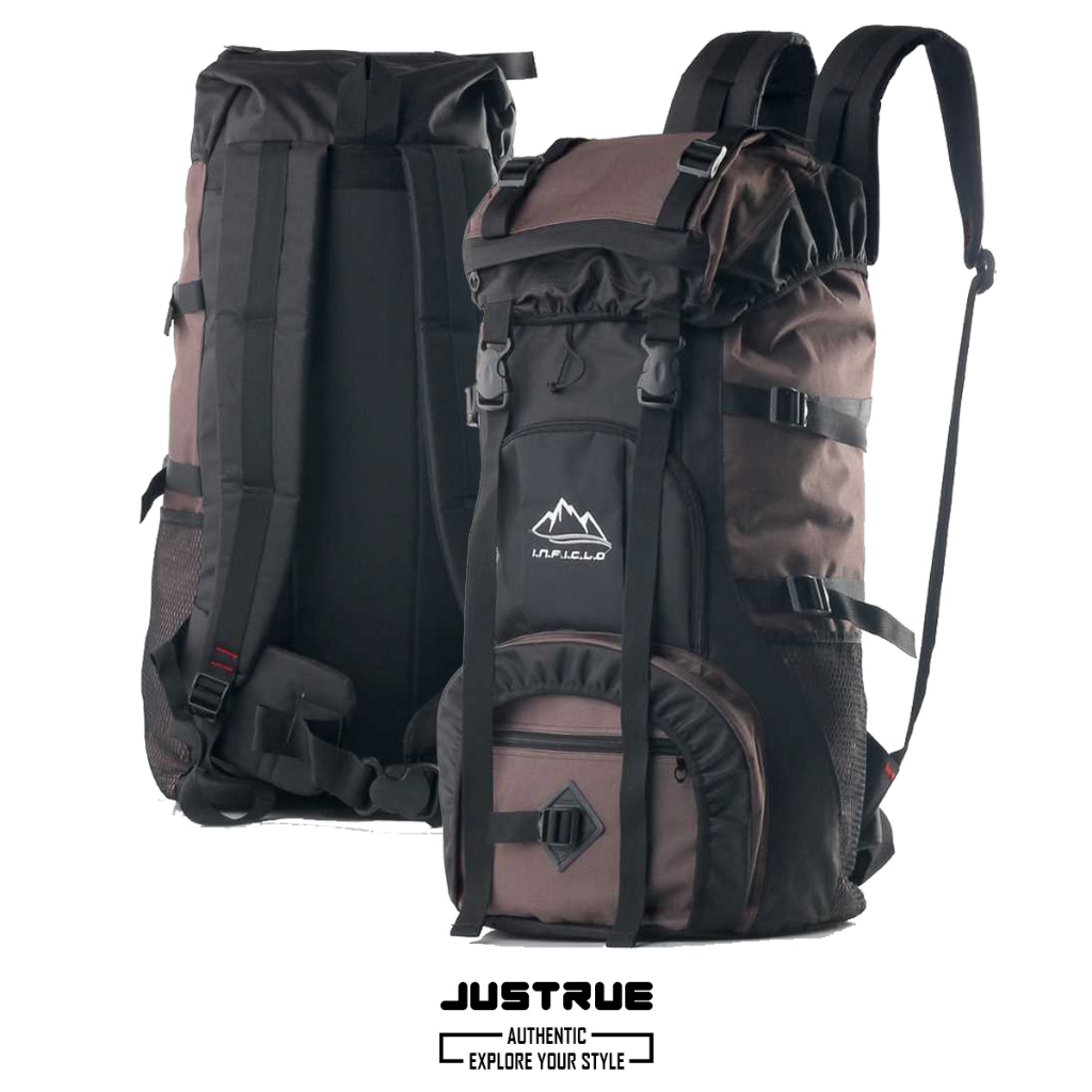 Justrue Ransel Gunung Pria Wanita 60 Liter Cokelat 656