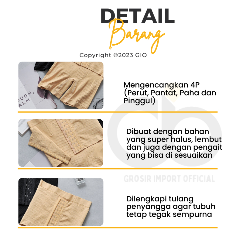 Korset Celana Dalam Wanita Bawahan Pelangsing Perut Buncit Bergelambir Pengecil Paha Highwaist Elastis Melar Slimming Pengangkat Bokong Korset Perut Celana Pelangsing Sepaha Kancing Import Original Premium