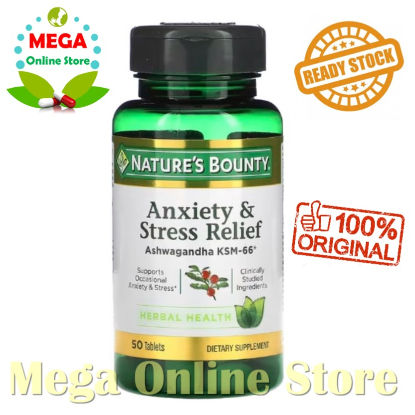 Nature's Bounty Anxiety and Stress Relief 50 Tablets