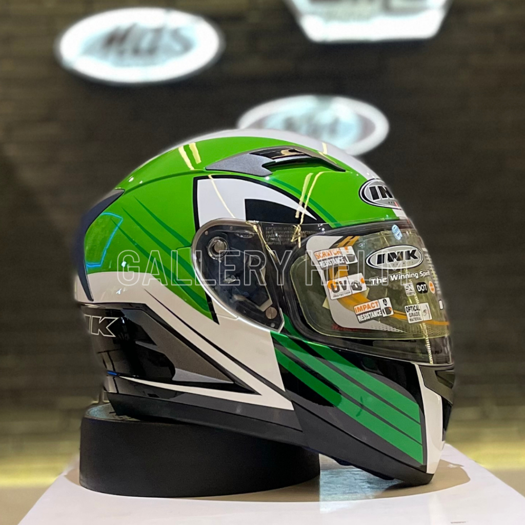 INK Duke #1 White Green / Helm full Face / INK full Face / INK duke motif 1 / INK duke seri 1 / helm