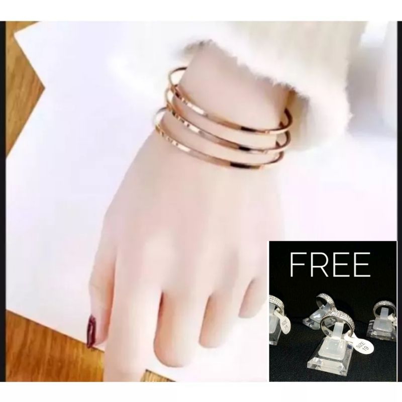 Gelang Keroncong Titanium 3 PCS Free Cincin Permata 2705a6