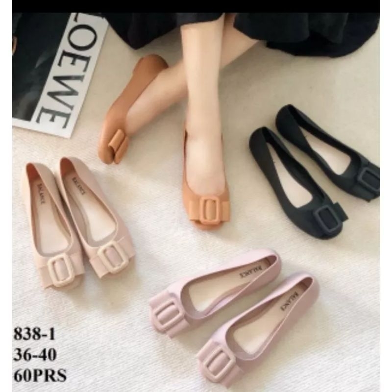 FLATSHOES JELLY WANITA IMPORT SEPATU KARET WANITA IMPORT PITA SD 838 NF 857
