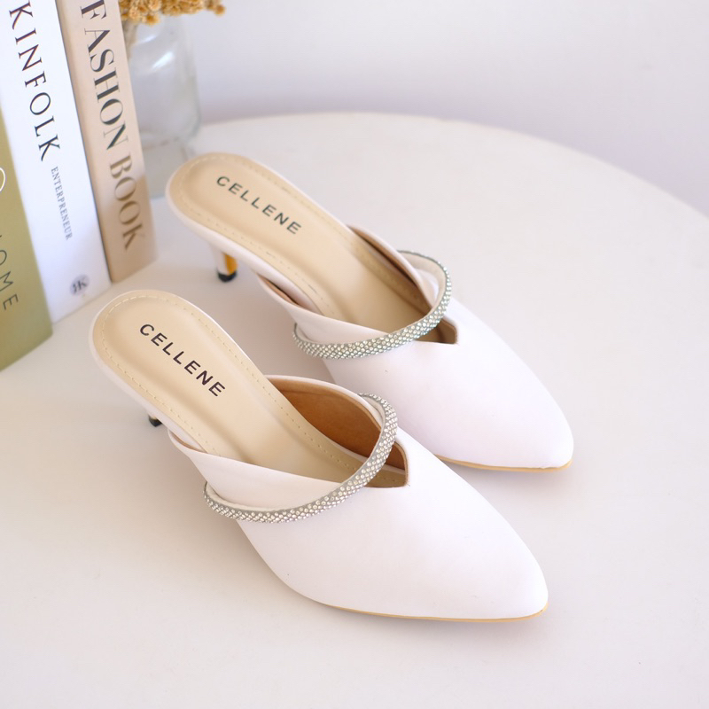 𝗖𝗘𝗟𝗟𝗘𝗡𝗘 Ghea Heels / sepatu pesta kondangan wedding wisuda 5cm selop