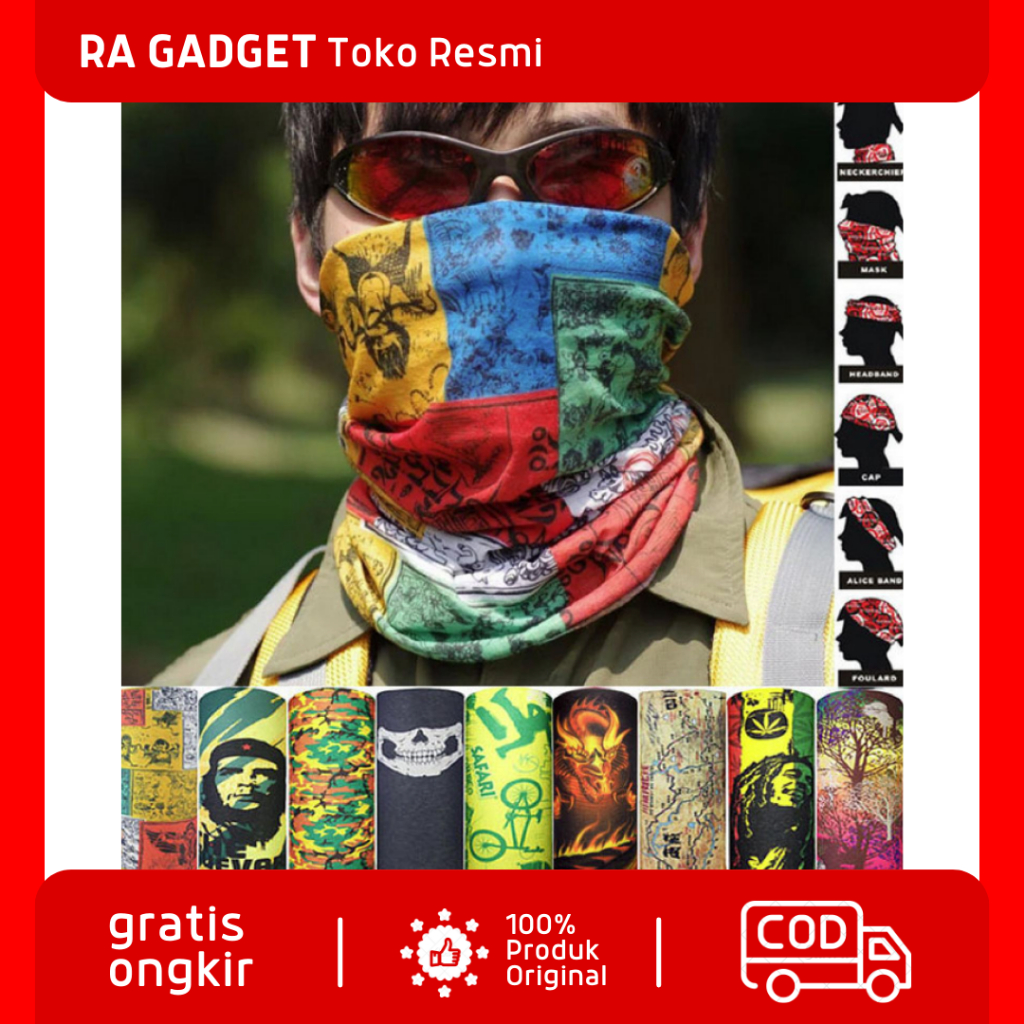 Slayer Penutup Muka Wajah buff Outdoor Bike Riding Scraft / Masker Bandana Full Face Army Doreng Lor