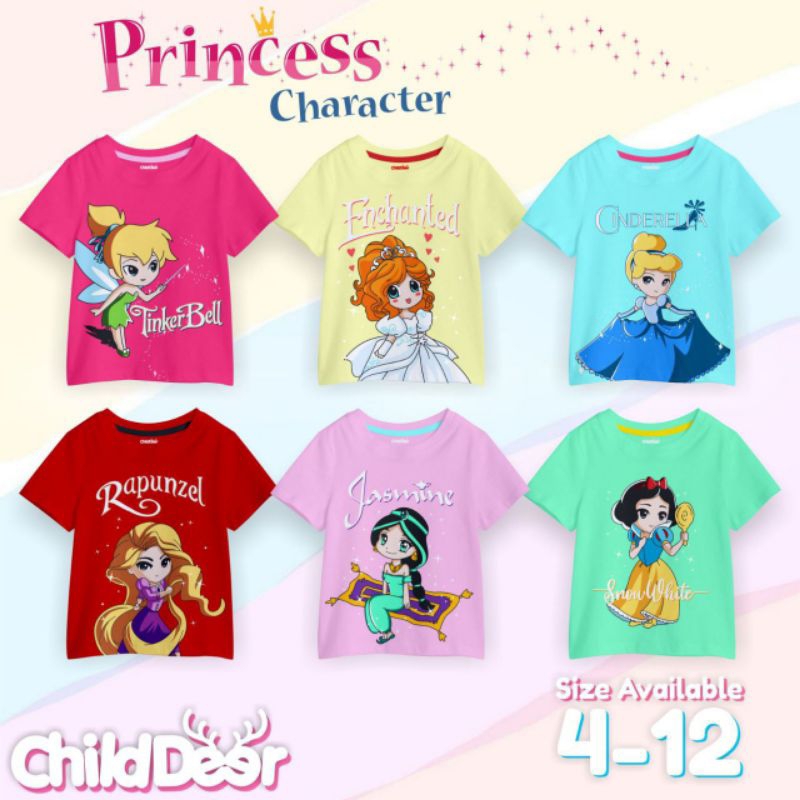 Kaos anak princess character By child deer / kaos anak / kaos princess