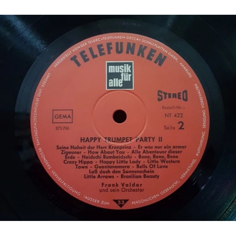 Vinyl Piringan Hitam 12 inch Frank Valdor-Happy Trumpet Party II