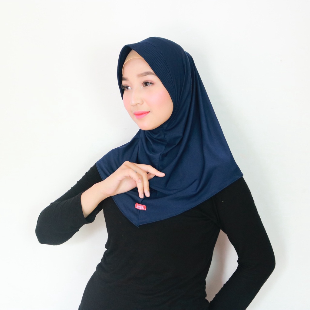 Hijab Bergo sport nutup dada // Hijab sport volly jumbo jersey premium-dongker