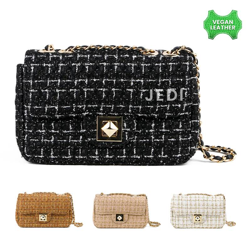 Jedi Tas Wanita Selempang Kulit Vegan Rantai Emas Kekinian Billie Tas Bahu Pesta Leather SlingBag