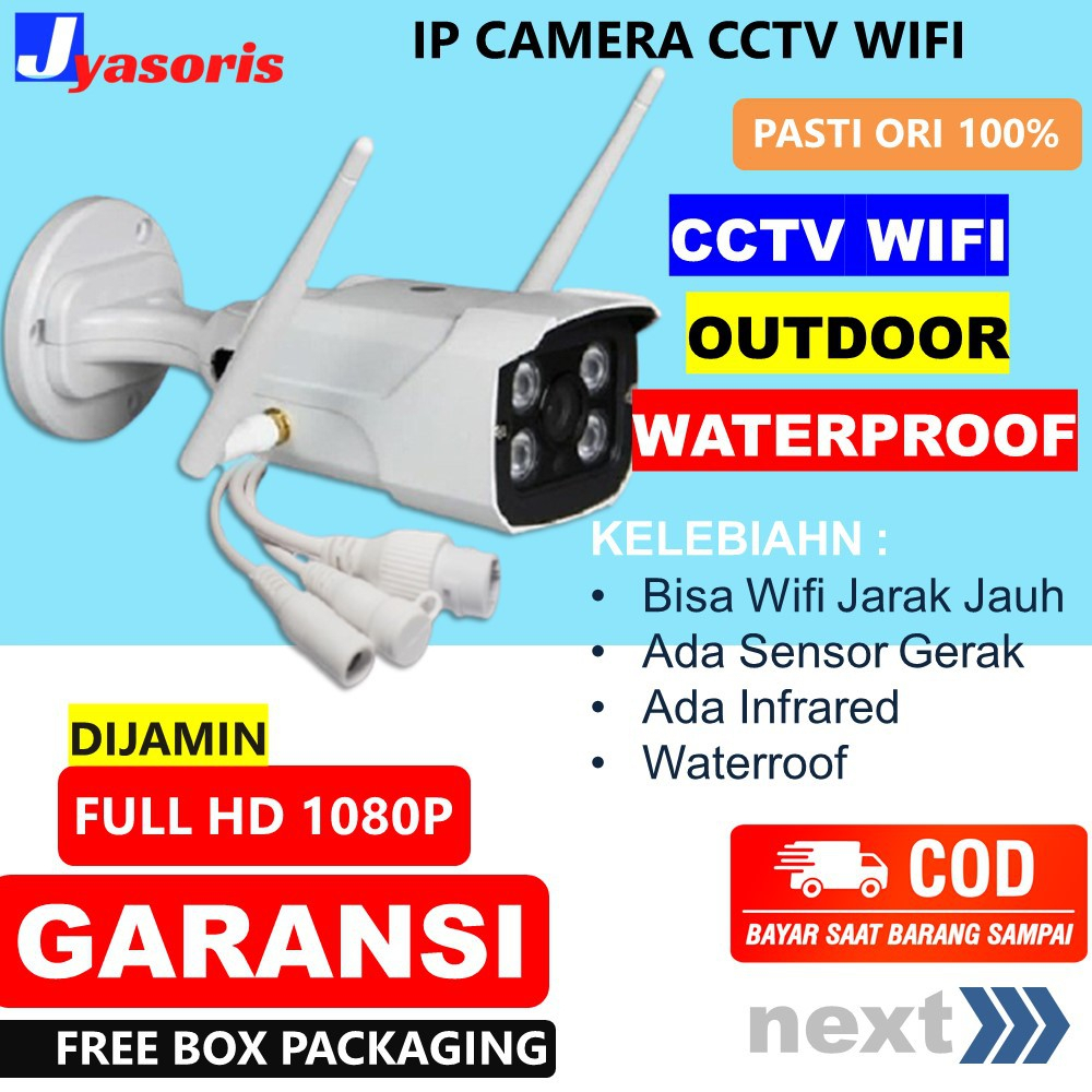 KAMERA CCTV OUTDOOR V380 PRO CAMERA PENGINTAI IP CAMERA KONEK HP WATERPROOF WIRELESS JS39