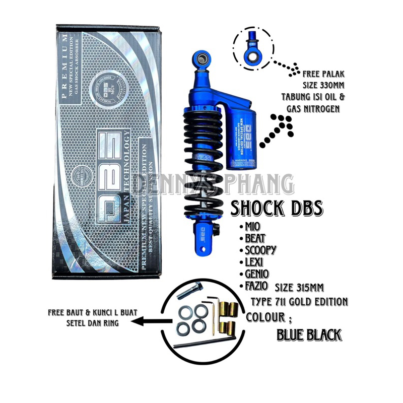 SHOCKBREAKER DBS ORIGINAL TYPE G-SPORT SERIES 711 TABUNG ATAS MATIC SINGLE SHOCK BEAT VARIO SCOOPY GENIO LEXI FINO MIO XEON X-RIDE SOUL FAZZIO MIO GEAR MIO J MIO M3 DLL / SHOCK TABUNG ATAS G-SPORT MATIC SINGLE SHOCK