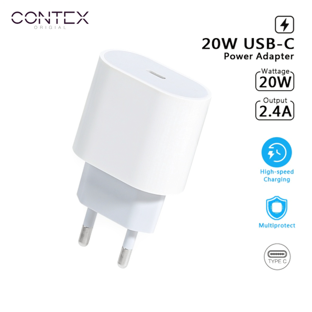 CONTEX Charger PD 20Watt Fast charging Adapter Type C Kualitas A+++