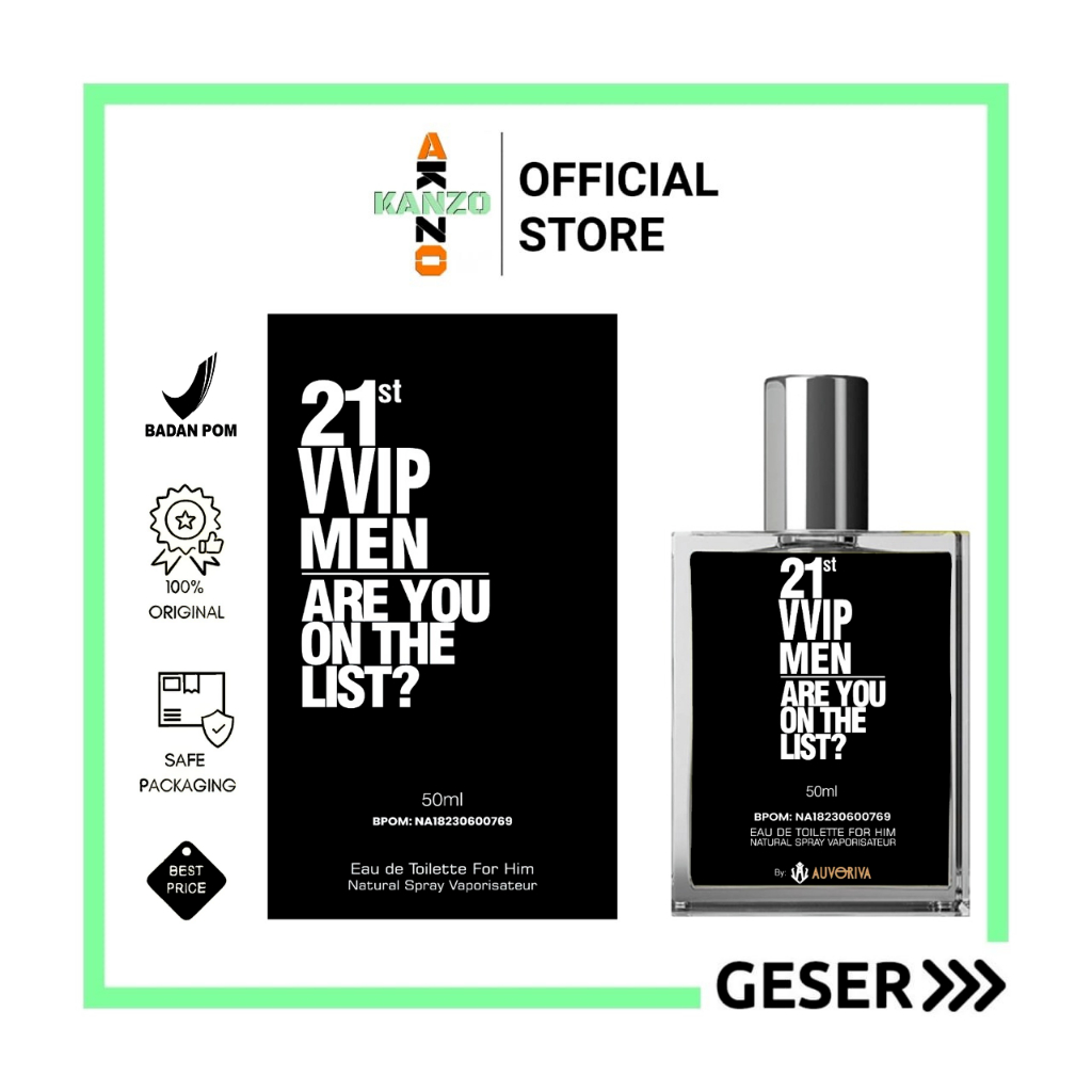 Kanzo - [BPOM] Parfum 212 Vvip Men 50ml Premium / Parfum 212 Vvip Men 50ml Best Seller / Parfum Pria Wangi Tahan Lama