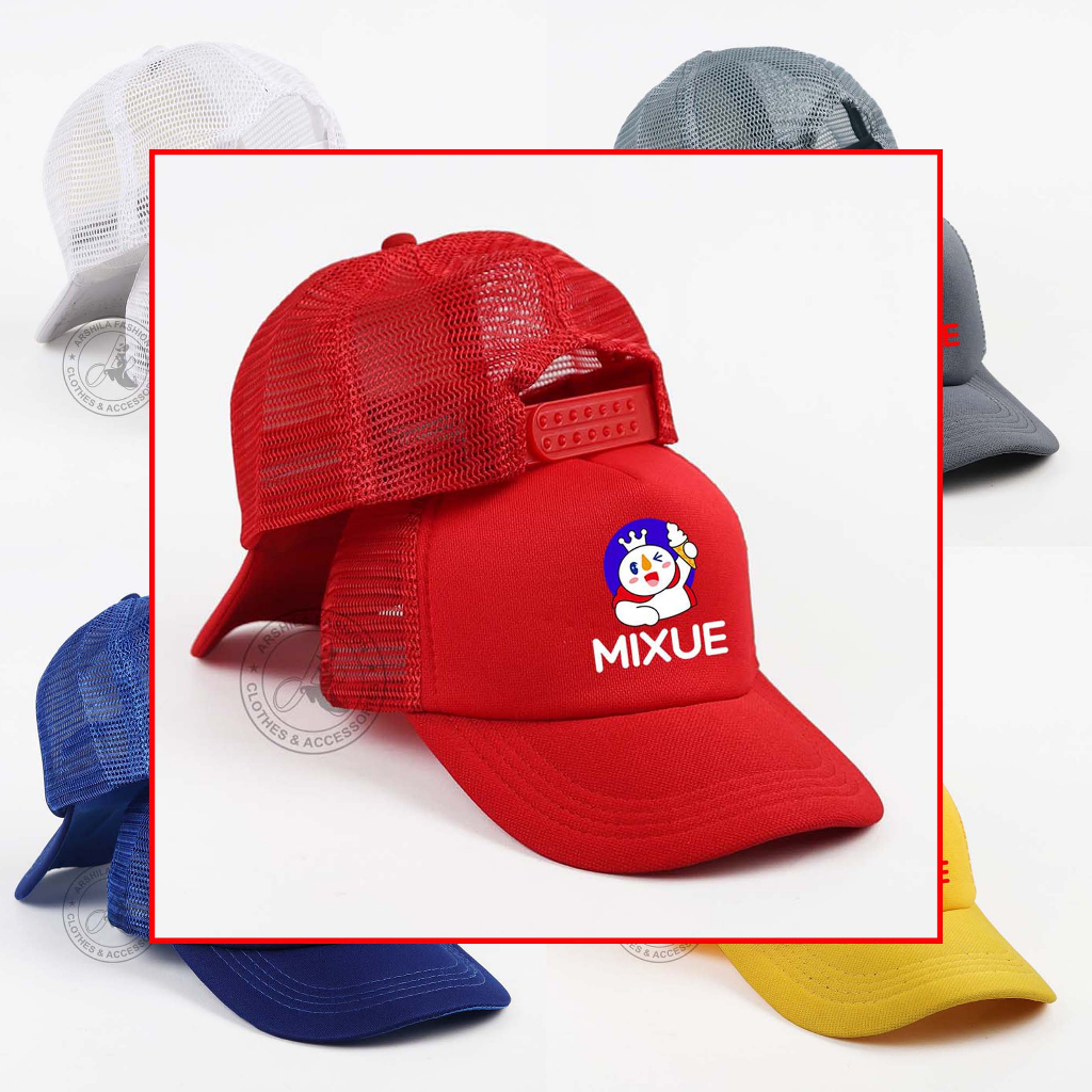 Topi Trucker Jaring Sablon Mixue Anak Laki Laki Perempuan Usia 2-10 Tahun TRCMIX002