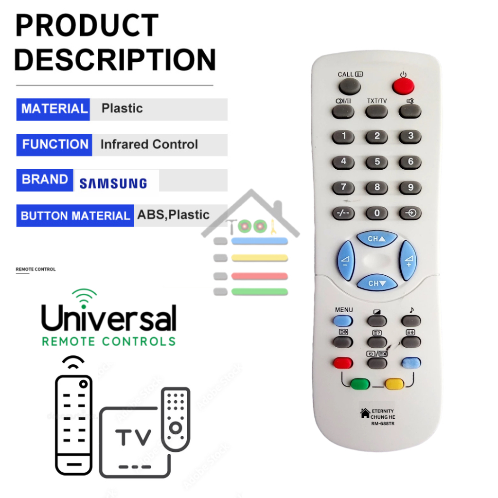 Remote TOSHIBA tv UNIVERSAL MULTI LCD LED TABUNG 688TR