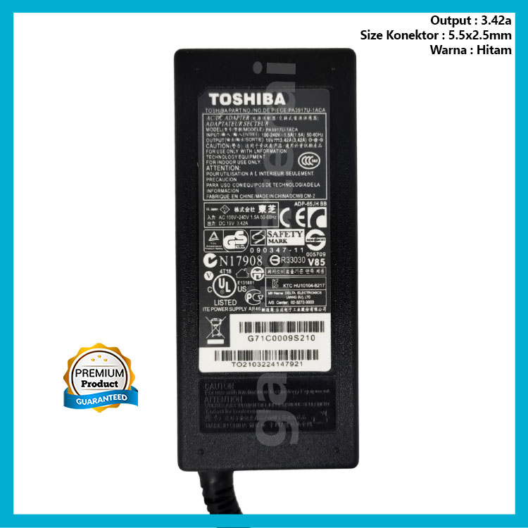 Adaptor Charger Toshiba L305 L305D L455 L505 L505D 3.42a