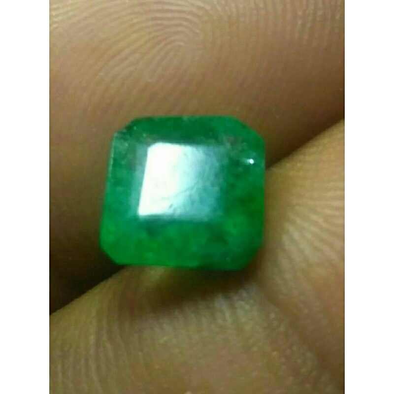 2,9 carats Jamrud Colombia Natural Emerald Beryl Ori Bukan Chatam Koleksi Batu Mulia Intan Safr Ceyl