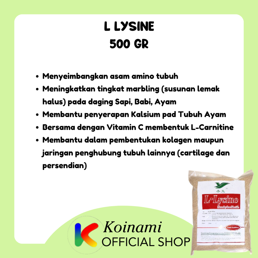 L lysine untuk ayam sapi ikan 500 gram