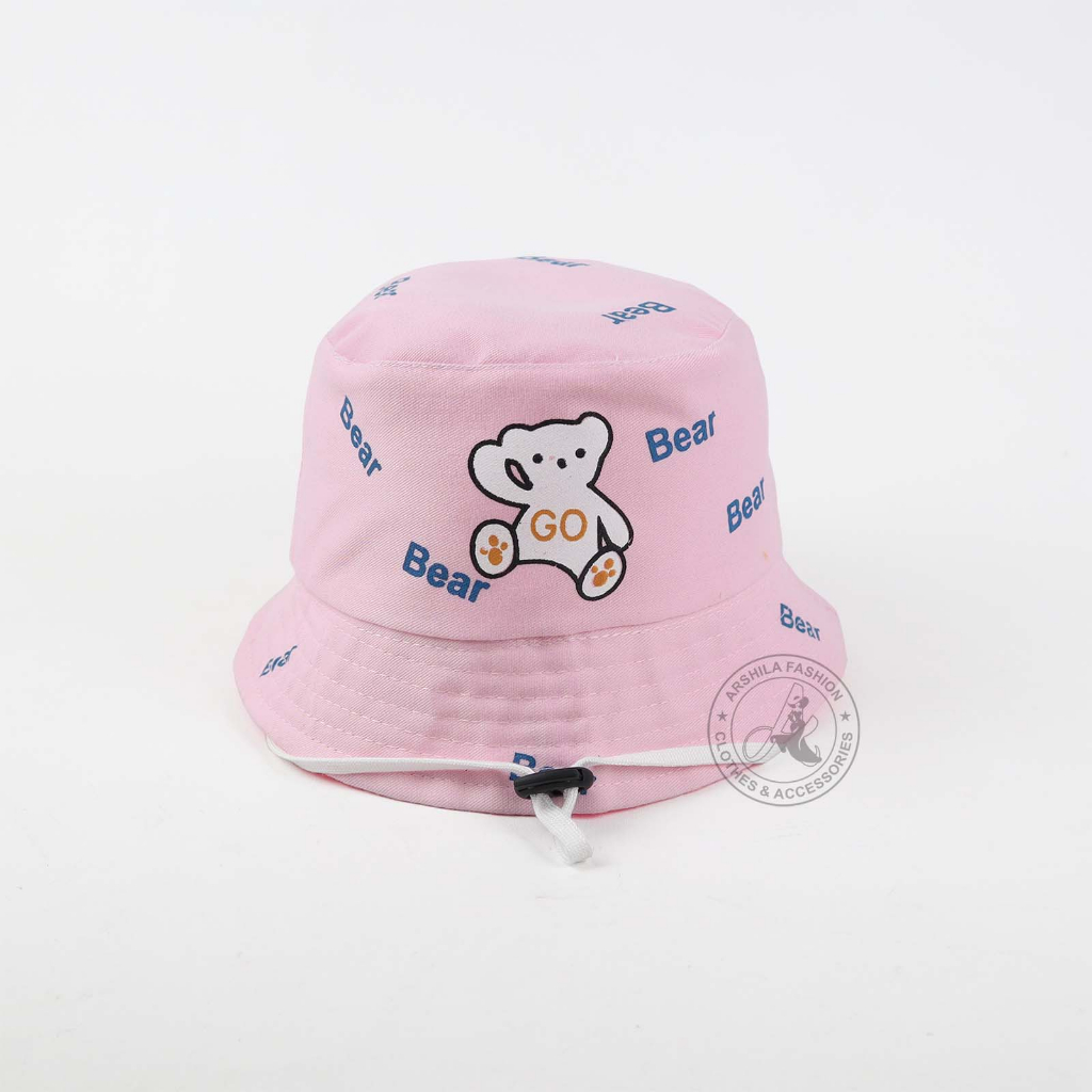 Topi bucket Anak Laki Laki Perempuan sablon Go Bear