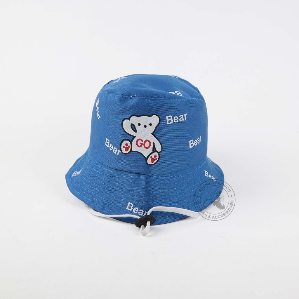 Topi bucket Anak Laki Laki Perempuan sablon Go Bear