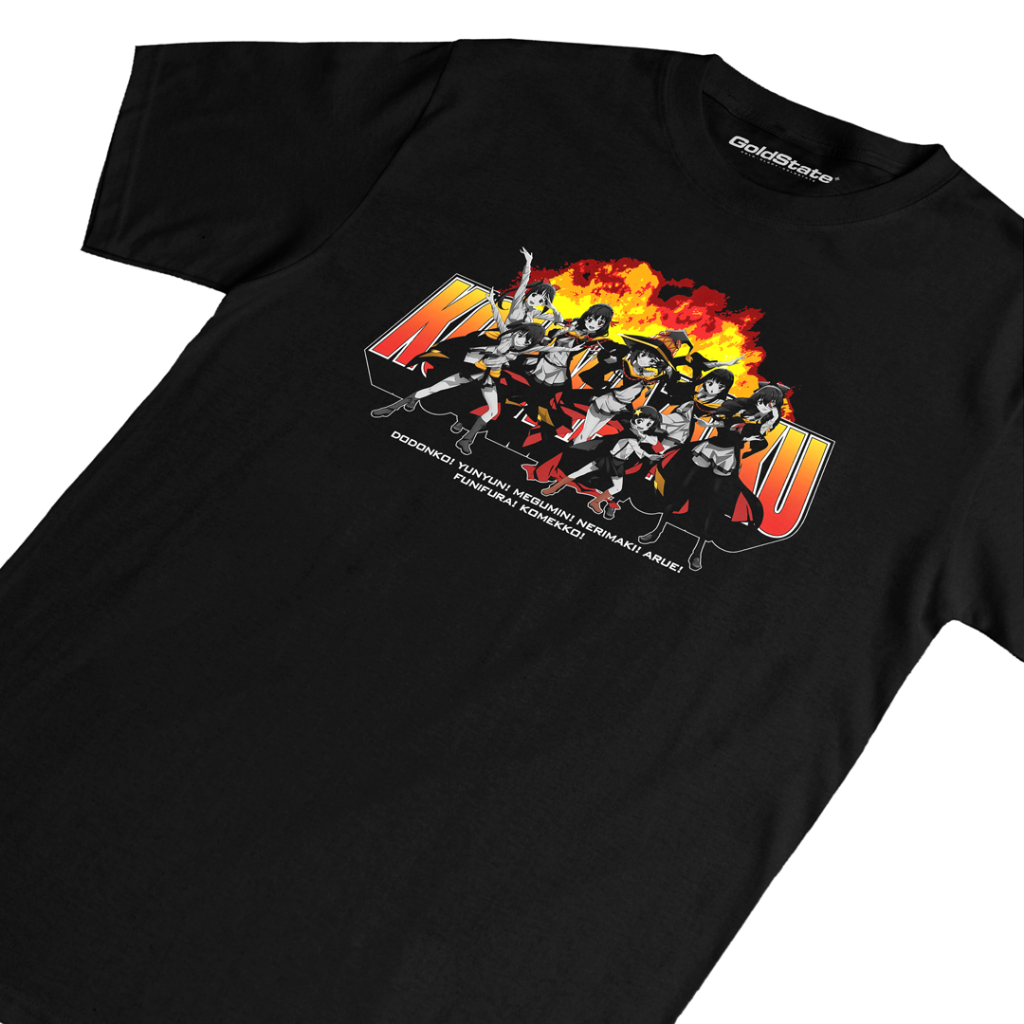 [KAOS ANIME] KONOSUBA - KONOSUBA TEAM | MAGE TEAM | BAJU ANIME | KAOS HITAM | KONOSUBA | STREETWEAR 