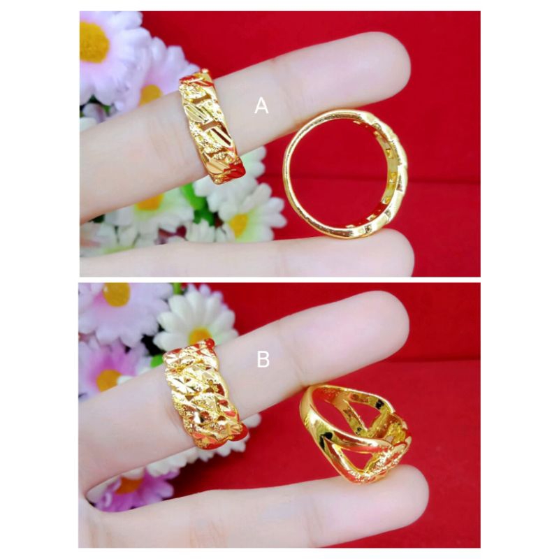 cincin rantai 1 suku lapis emas 24 k