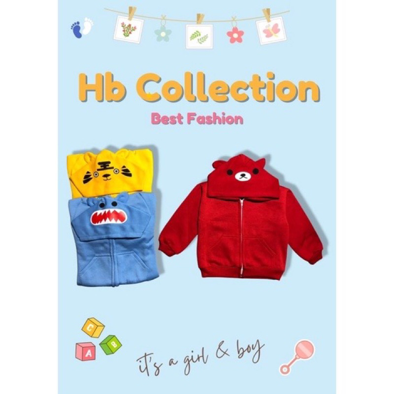 Jaket Bayi Hoodie Karakter / Jaket anak Lucu