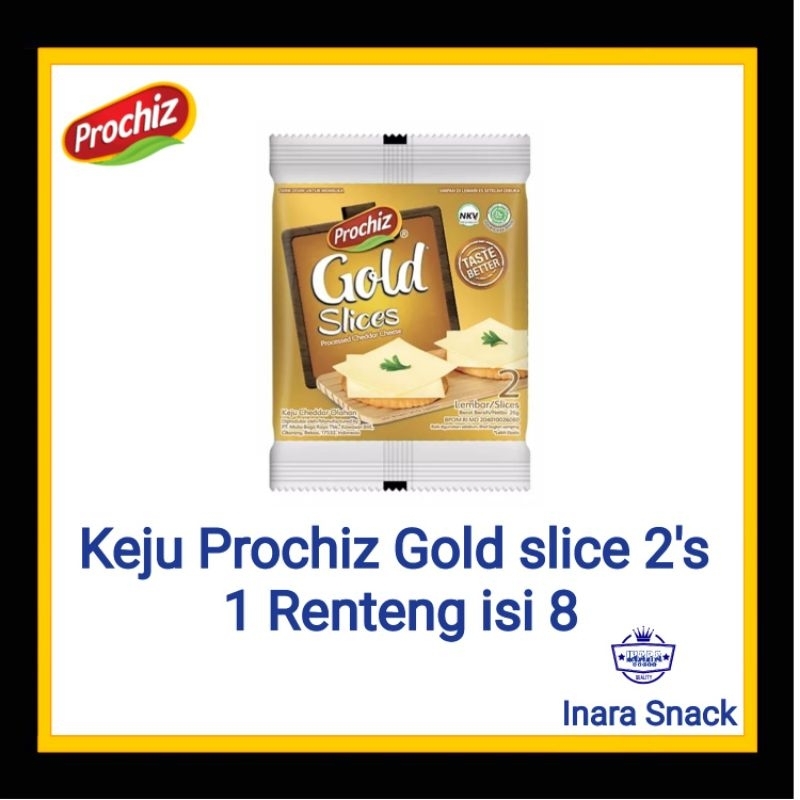 

Keju Prochiz Gold Slice 2's 1 Renteng isi 8