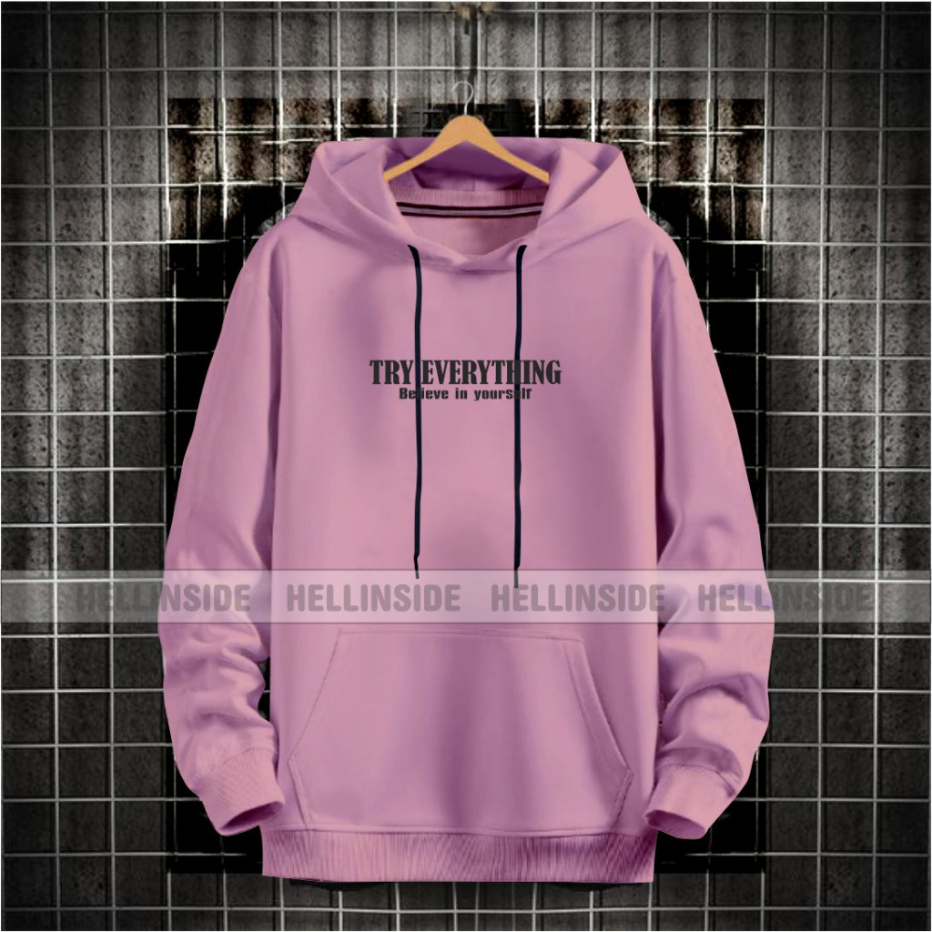 Sweater hoodie pria TRY EVERYTHING terbaru / hoodie pria kekinian kwalitas distro