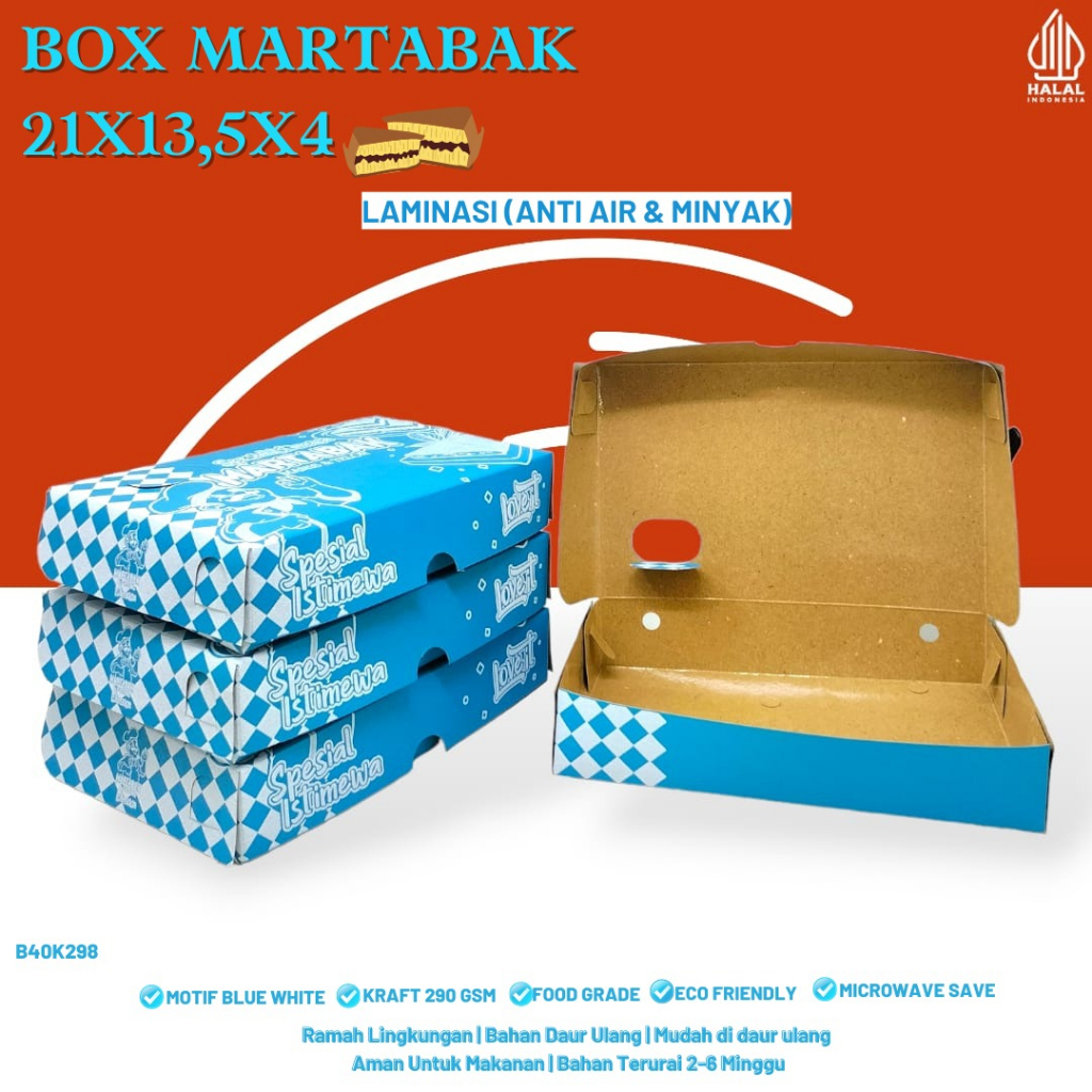 Dus Martabak Box Martabak Laminasi (B40K298-21X13.5X4 Cm)